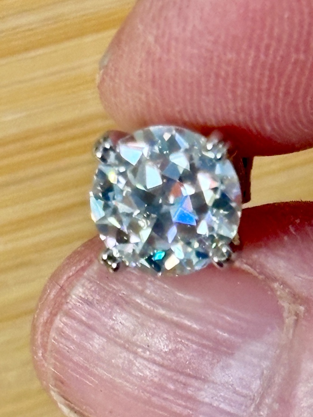 4ctw Old European Cut Moissanite studs in Argentium silver! Victorian charm! - Picture 15 of 16